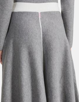 Falda D12816 Gris/Blanca